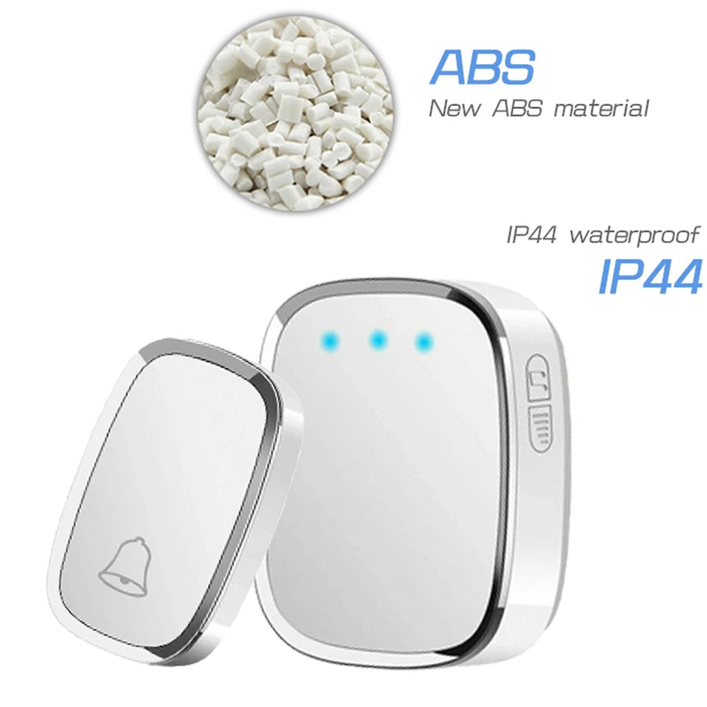 1+2 Wireless Door Bell Doorbell Waterproof Wall Plug In Loud 36 Chime LED Flash