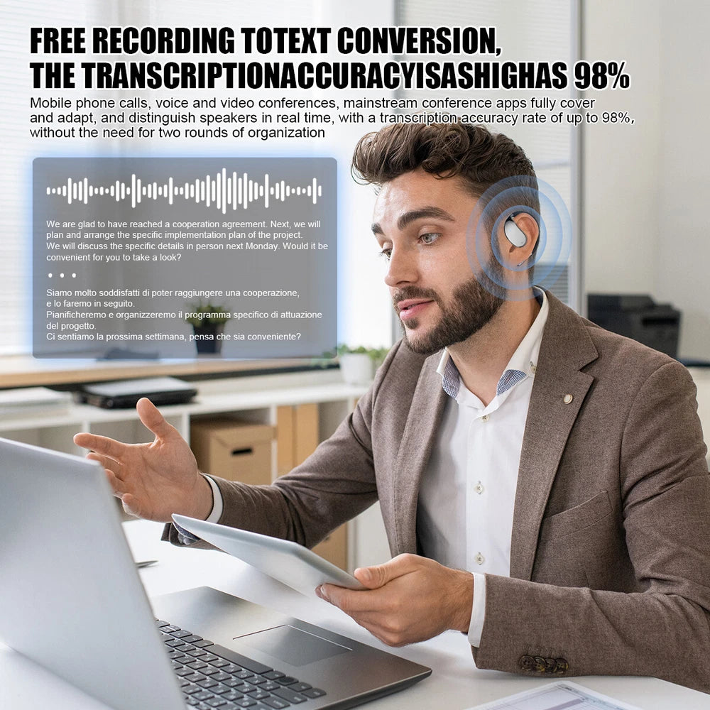 Q39 Wireless Earphones Open Ear Bluetooth 5.4 OWS Headphones Gym Sports Earbuds