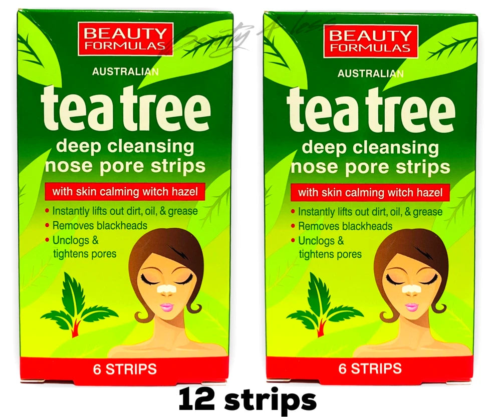 Tea Tree Nose Pore Strips Blackhead Removal Smooth Deep Cleansing Unclog Pores