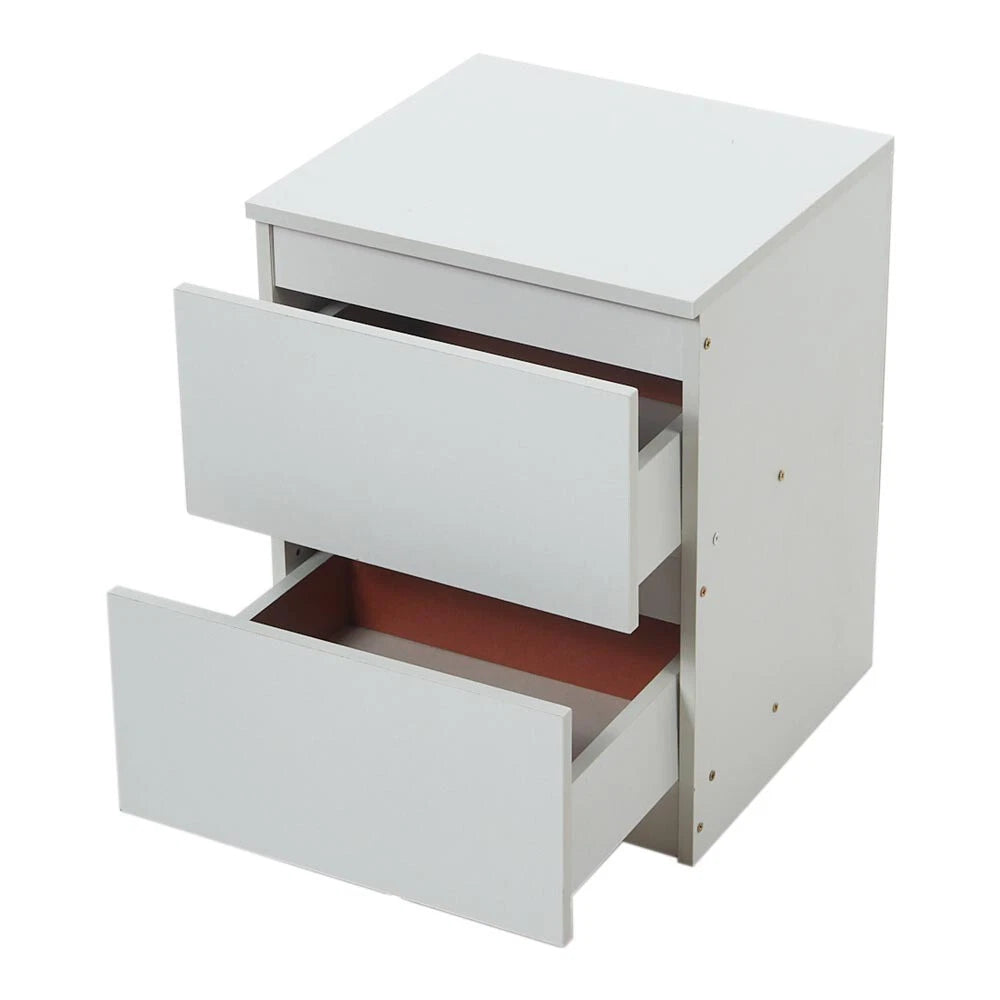 2 Drawer Wooden Bedroom Bedside Cabinet Furniture Storage Nightstand Side Table