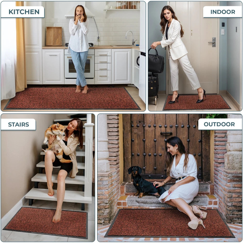 Barrier Mat Entrance Door Mat Heavy Duty Non Slip Dirt Trapper Rubber Back Rugs