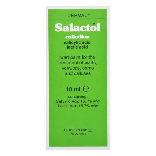 Salactol Wart Paint 10ml | Wart & Verruca Treatment with Salicylic & Lactic Acid