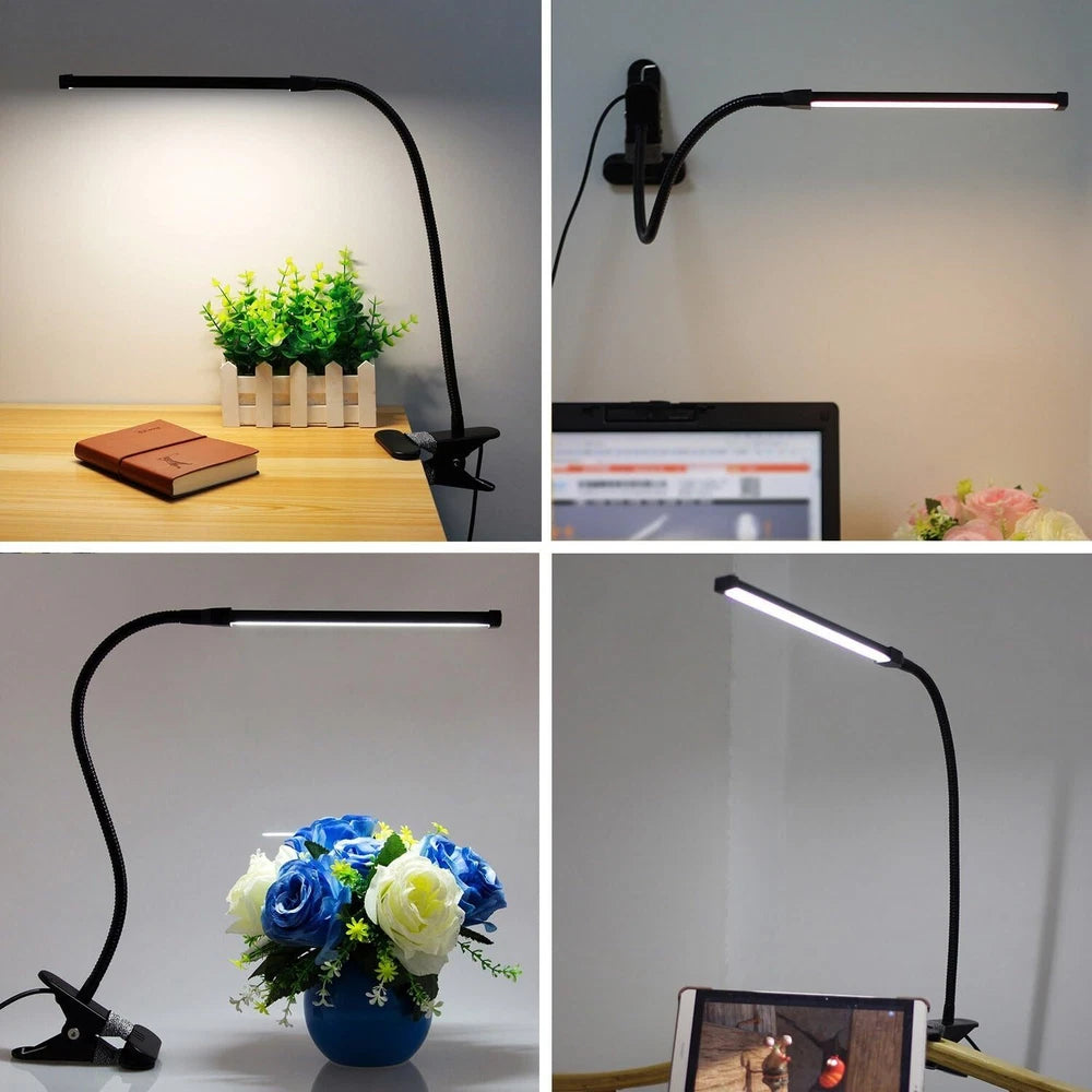 LED USB Clamp Clip On Flexible Desk Light Bed Read Table Night Lamp