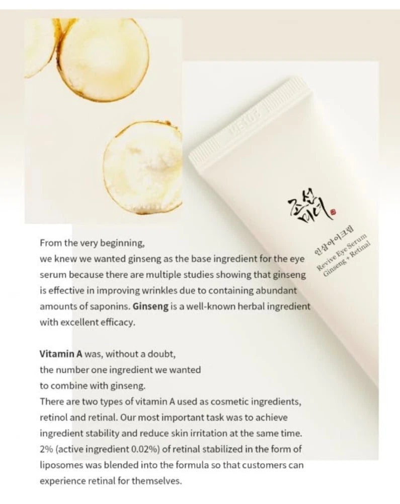 Beauty of Joseon Revive eye serum : Ginseng + Retinal, 30ml, 1fl.oz.