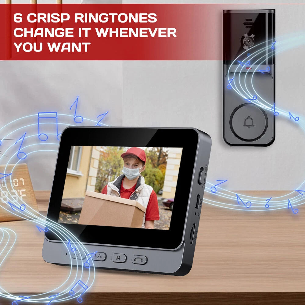 Smart Wireless Video Doorbell Security Streaming Camera Door Bell Intercom HD