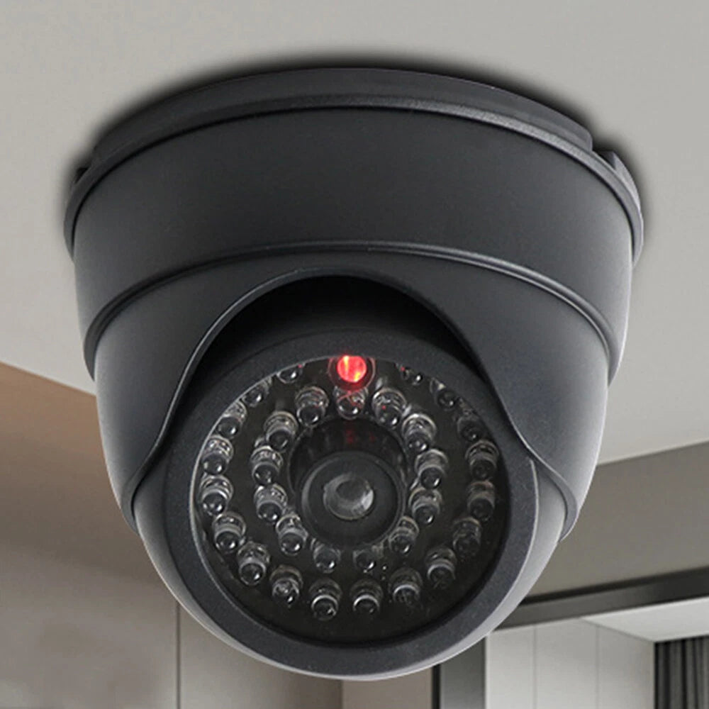 1/2 x DUMMY DOME CCTV SECURITY CAMERA FLASHING LED INDOOR OUTDOOR FAKE CAM UK