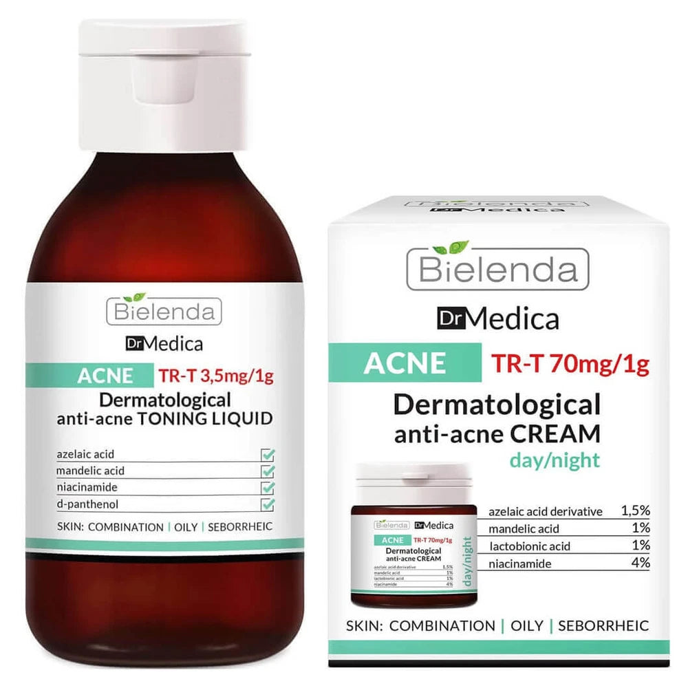 Bielenda Dr Medica Anti Acne Face Cream SerumTonic Cleansing Emulsion OILY SKIN