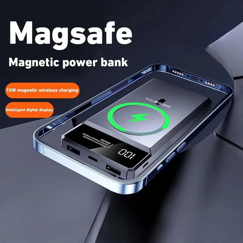 500000mAh Power Bank Magnetic Battery Pack Wireless Charger for iPhone 16/15/14