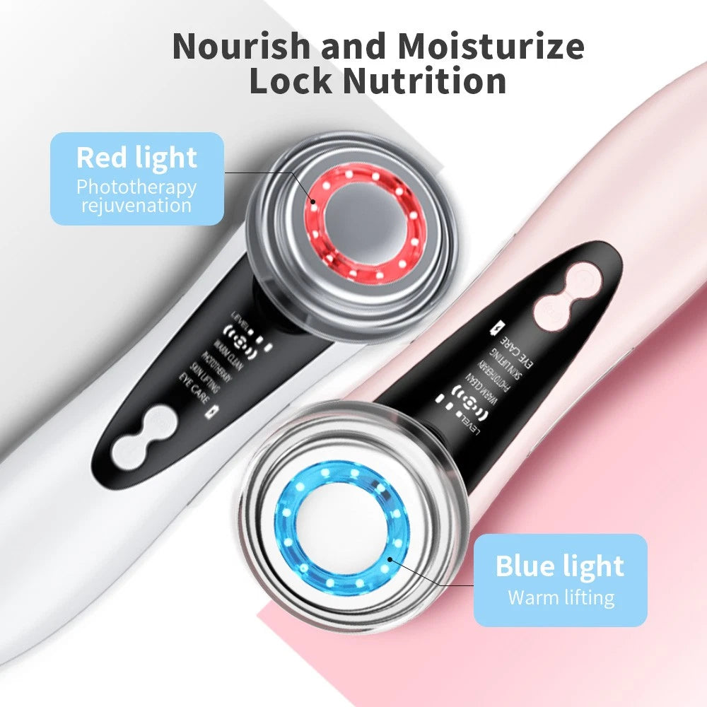 RF Facial Massager Skin Tightening Machine LED Light Photon Therapy Anti-aging
