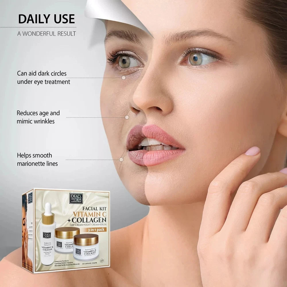 Dead Sea Collection Collagen Vitamin C Anti-aging 3in1 Facial Kit
