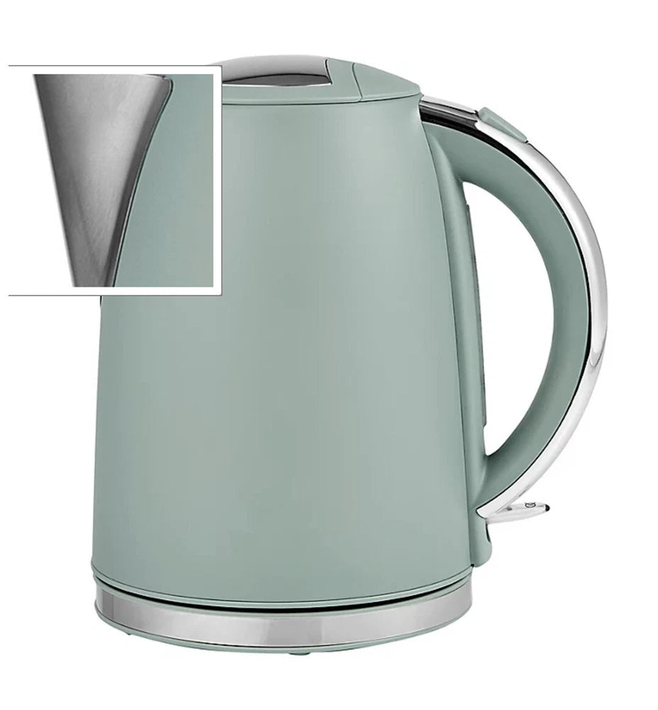 St Steel Kettle Fast Boil 3KW Debranded 1.7L boil Protect Sage Green #B MARKED#