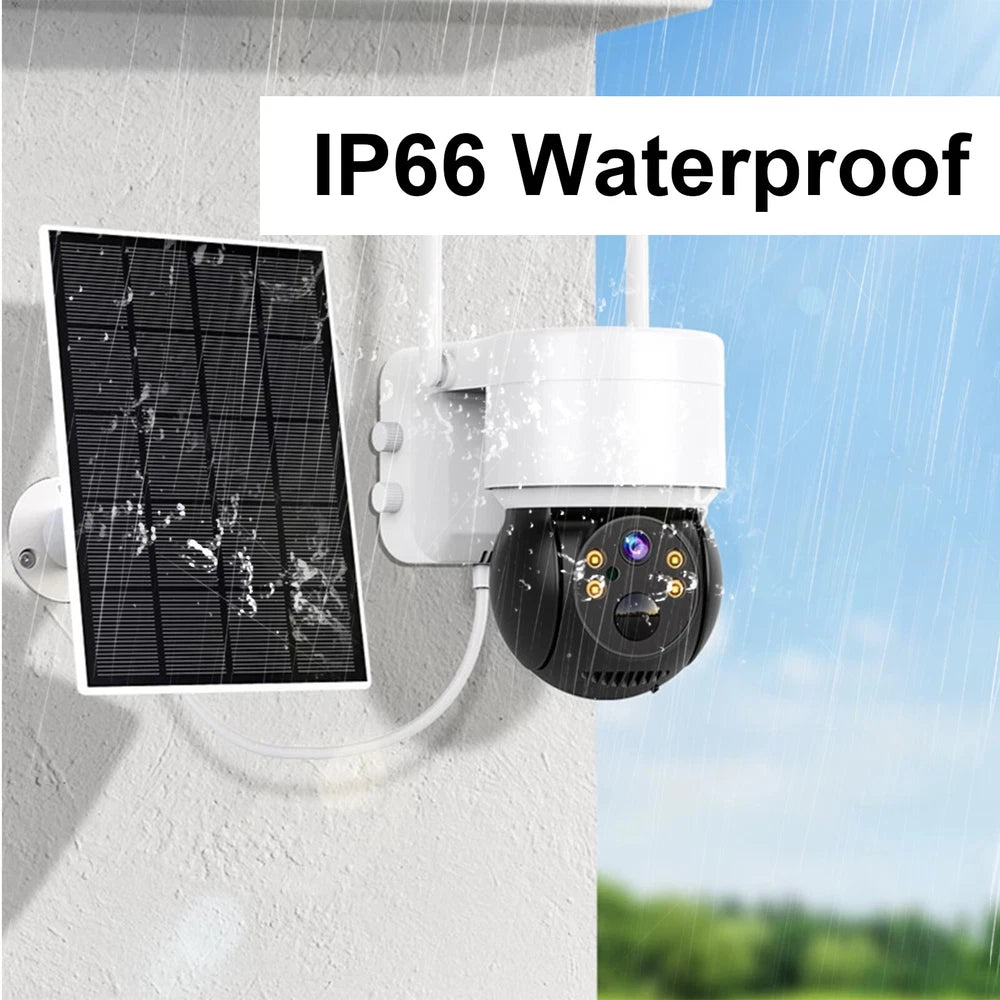 Solar Security IP Camera Battery Powered Outdoor Wireless WiFi CCTV PTZ Camera