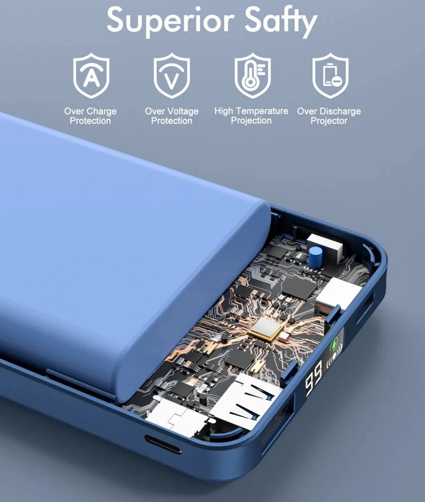 Magnetic Wireless Power Bank 10000mAh, Foldable Small Wireless