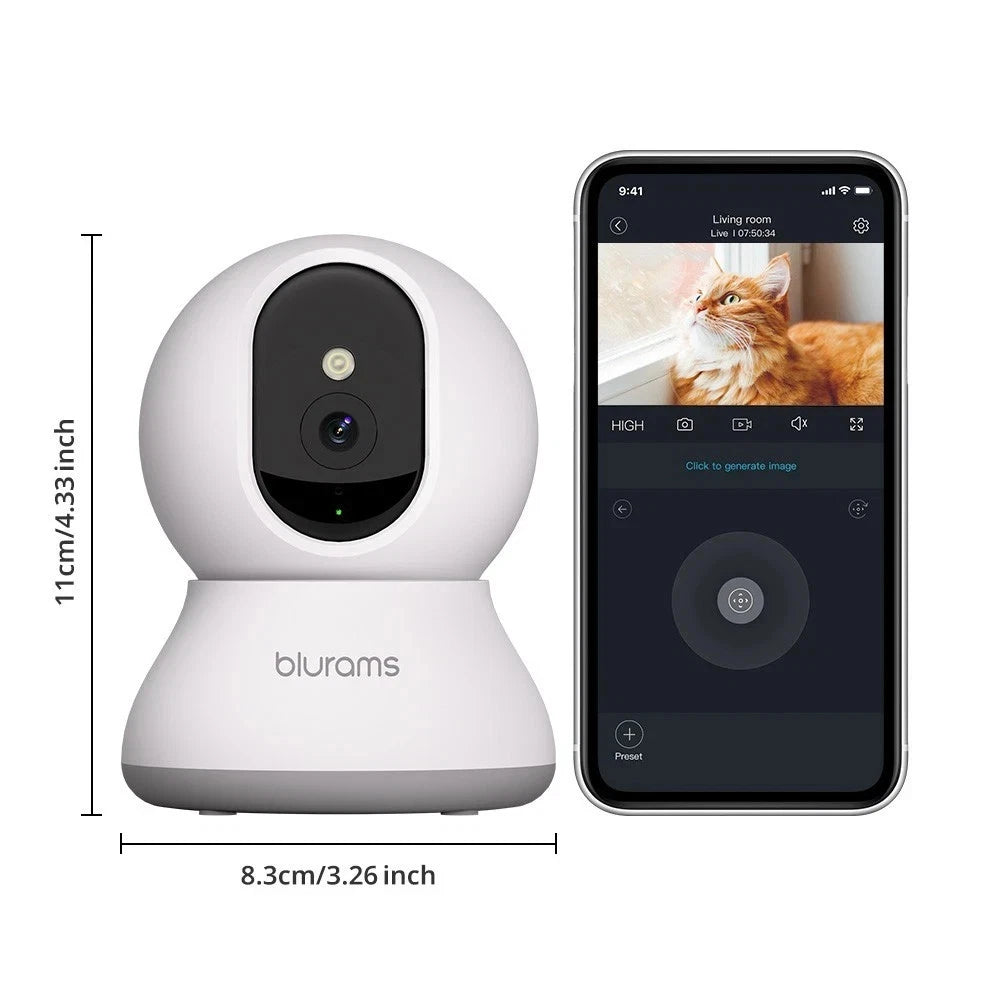 blurams Wifi Security Camera Smart Indoor Pet Dog Cat Cam 1080P Night Vision