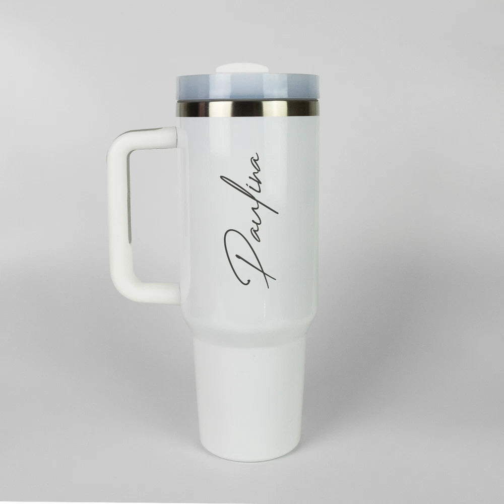 Personalised Name Engraved Double Walled Insulated Cup Tumbler Travel Mug - 40oz