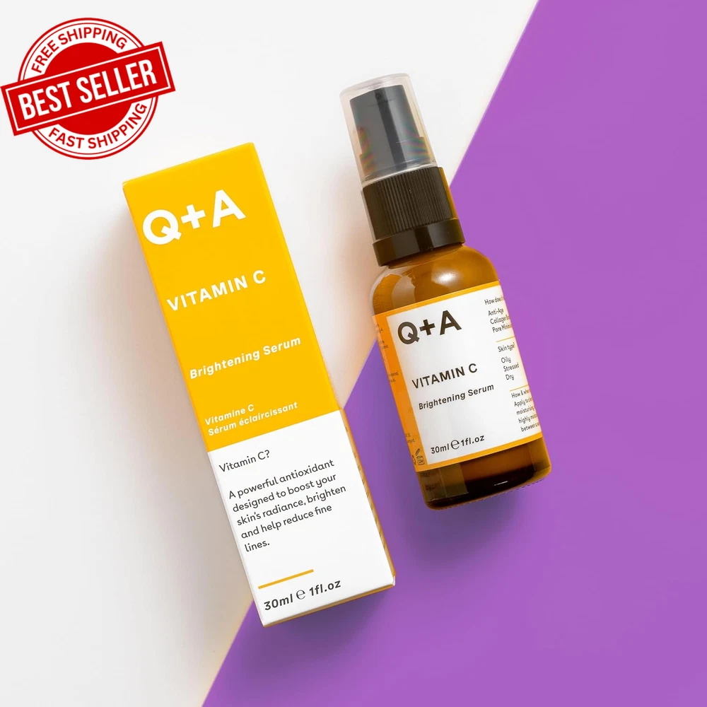 Vitamin C Brightening Face Serum Q+A Anti Ageing Hydrating Hyaluronic Acid 30ml