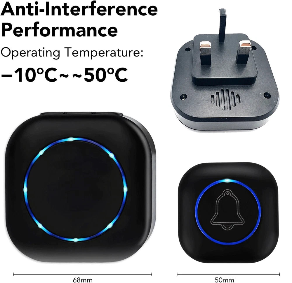 Wireless Door Bells 1000ft Long Range Waterproof Plug in Home Cordless Doorbell