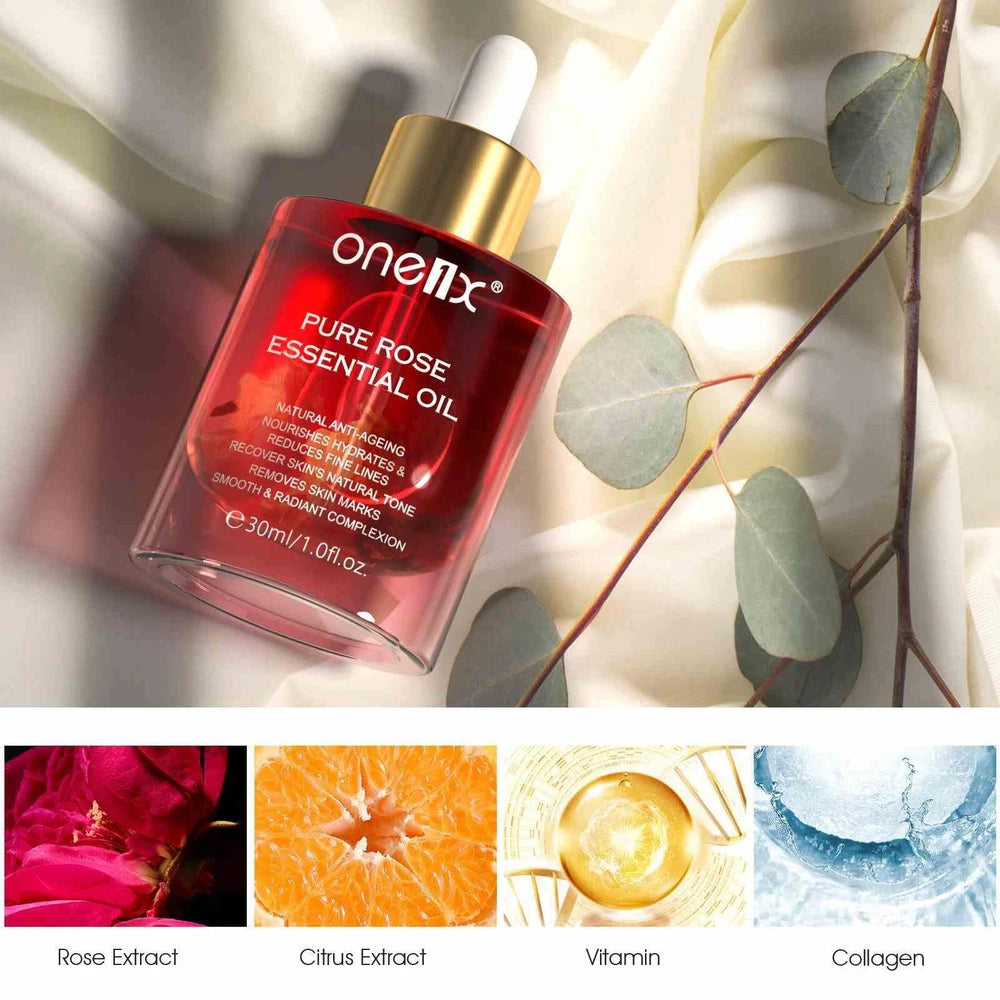 Rose Oil Face Hair Body Removes Dark Spots Skin Marks Brighten Recover Dry Skin