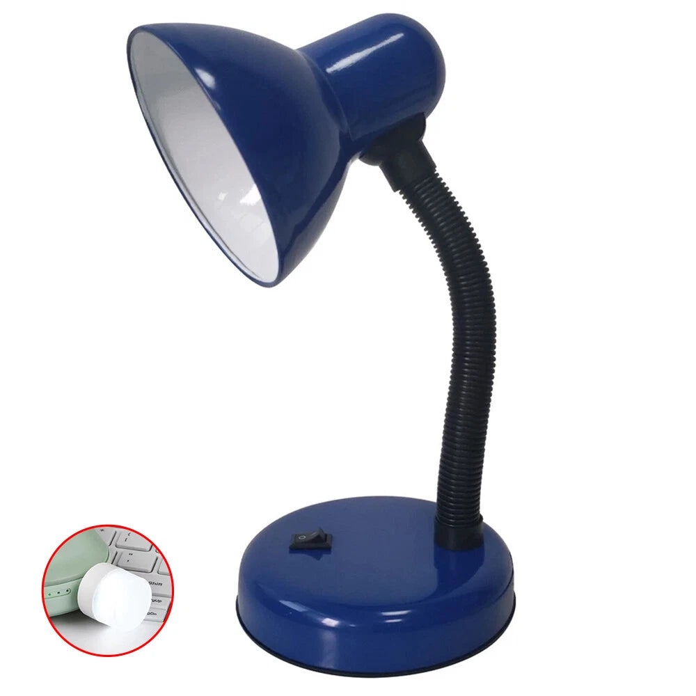 LED Desk Lamp Flexible Neck Table Reading Light With Bulb Home Office Study Work
