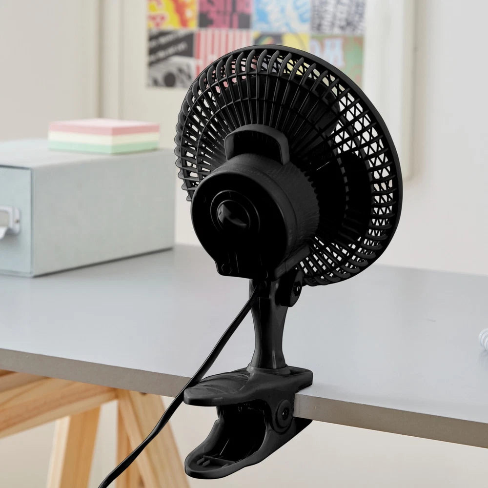 Neo Mini Fan Portable Desktop Clip Base Mount Desk 2 Speed 360 Adjustable Cool
