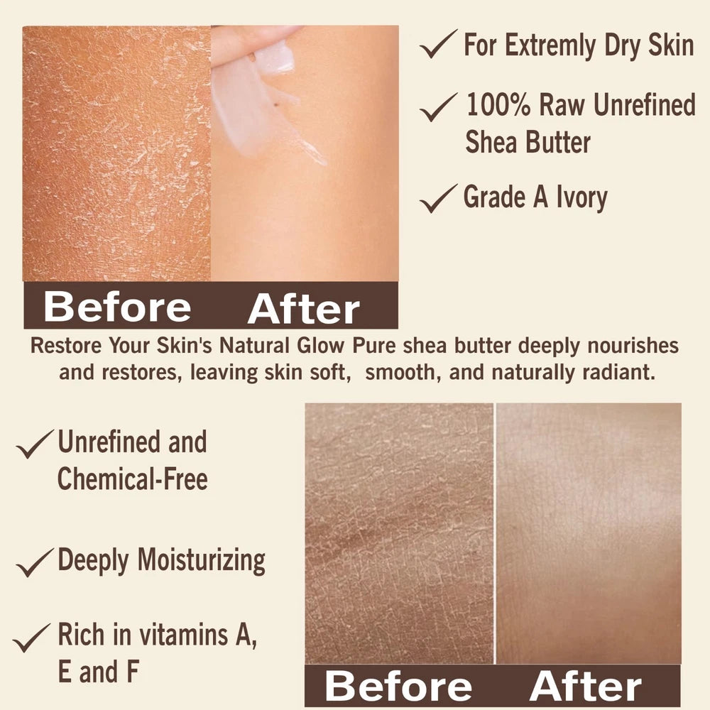 Shea butter Organic Unrefined, Cold Pressed, 100% Pure, Raw & Natural Grade A