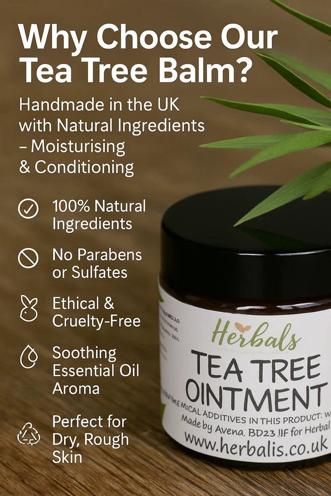 Tea Tree Cream for Acne Face & Skin Natural Antiseptic Balm 60ml 200ml UK Made