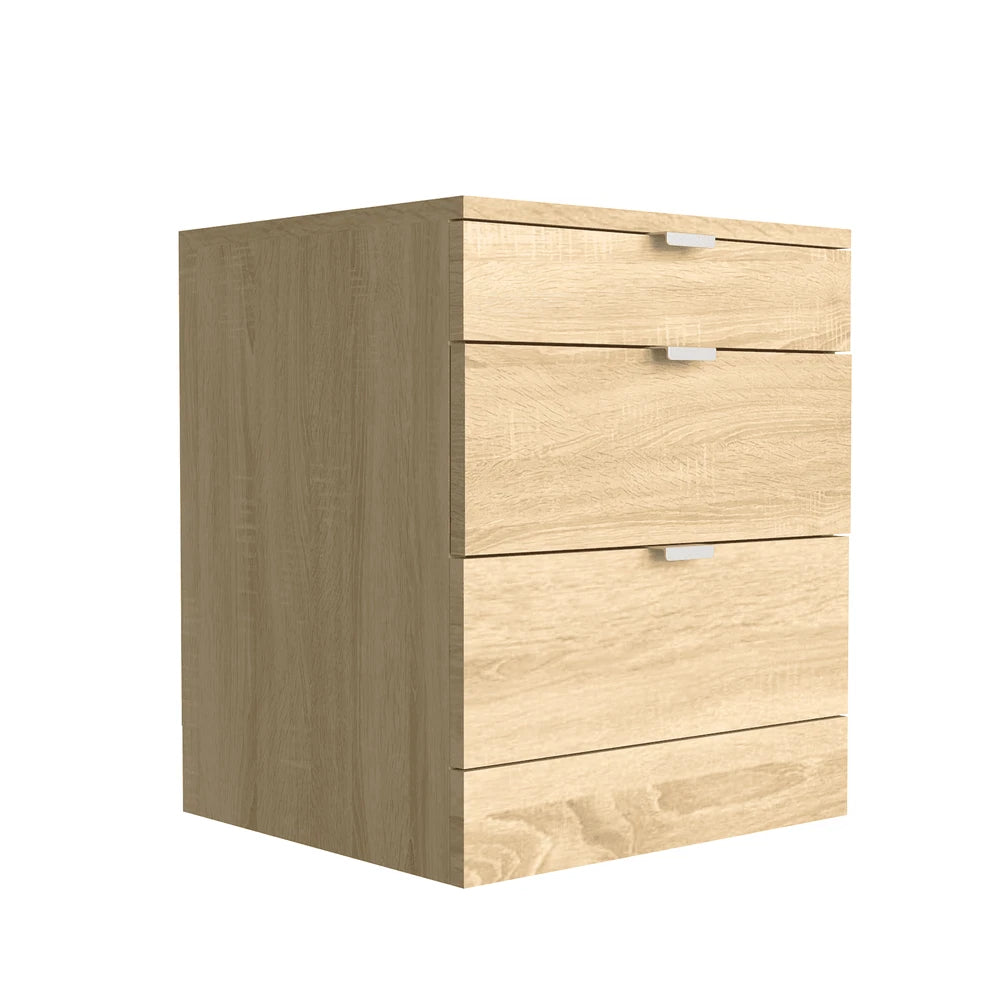 Modern 3 Drawers Bedside Table with Shelf Nightstand Bedroom Furniture Storage
