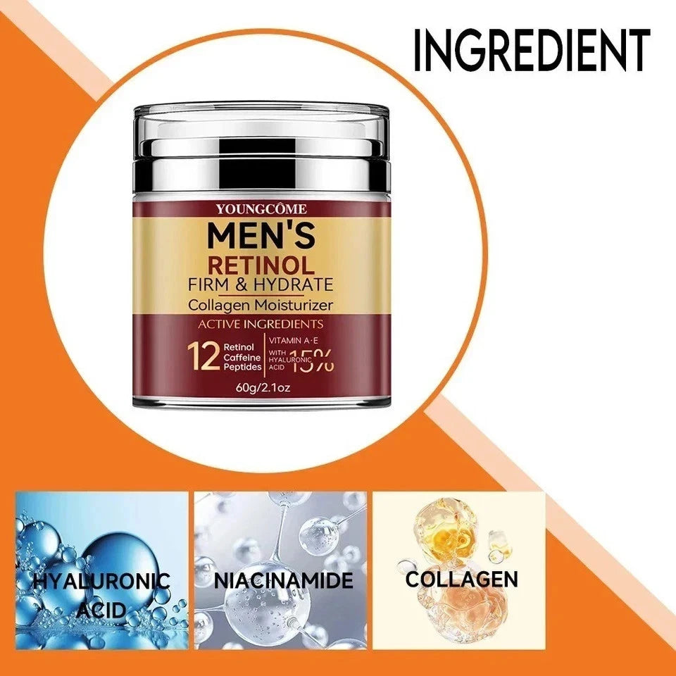 Men's Retinol Face Cream Anti-Aging Collagen Moisturizer Wrinkle Repair 60g UK