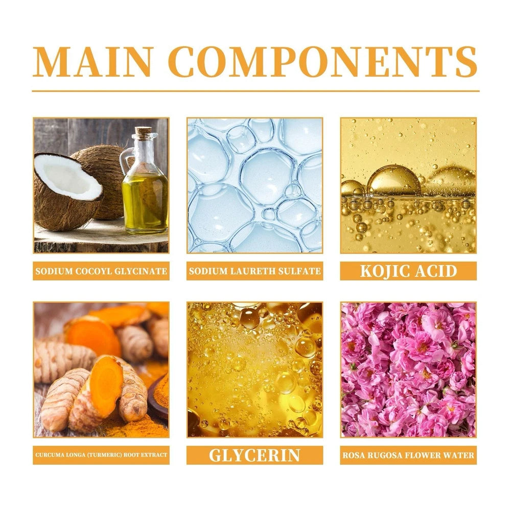 Turmeric Facial Cleanser Relief Acne Pimple Skin Brightening Foaming Face Wash