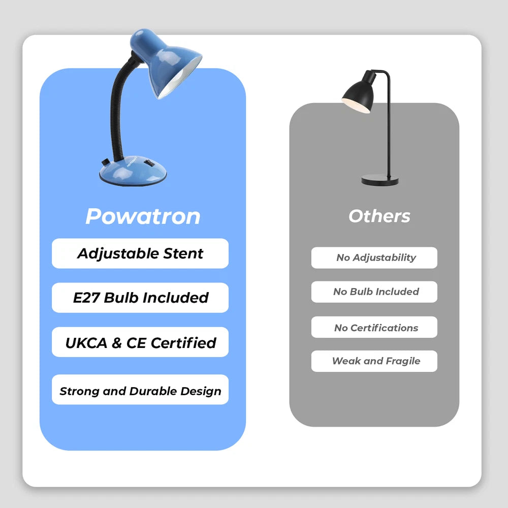 Desk Lamp Neck Table Flexi Desk Reading Lamp With Bulb Home Office Study Light