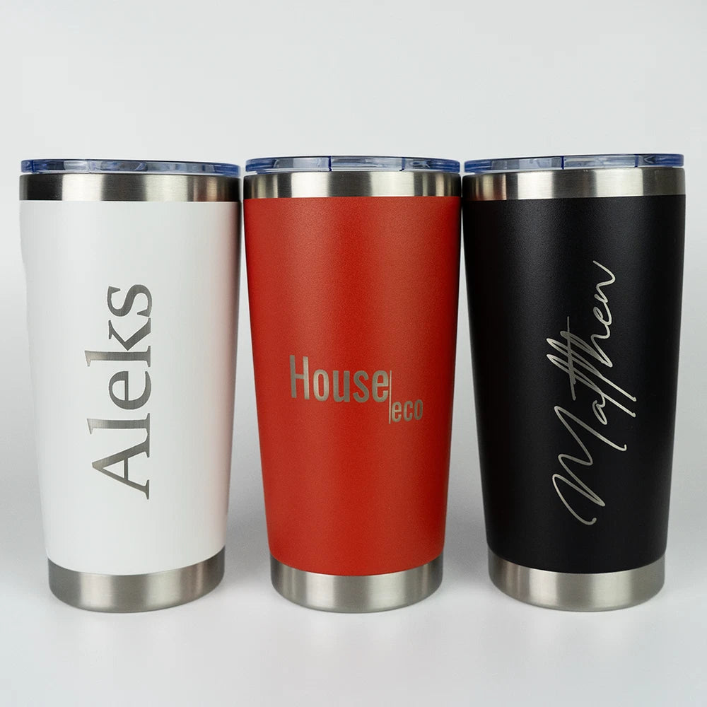 Personalised Insulated Coffee Mug Travel Cup Laser Engraved Double Walled 500ml