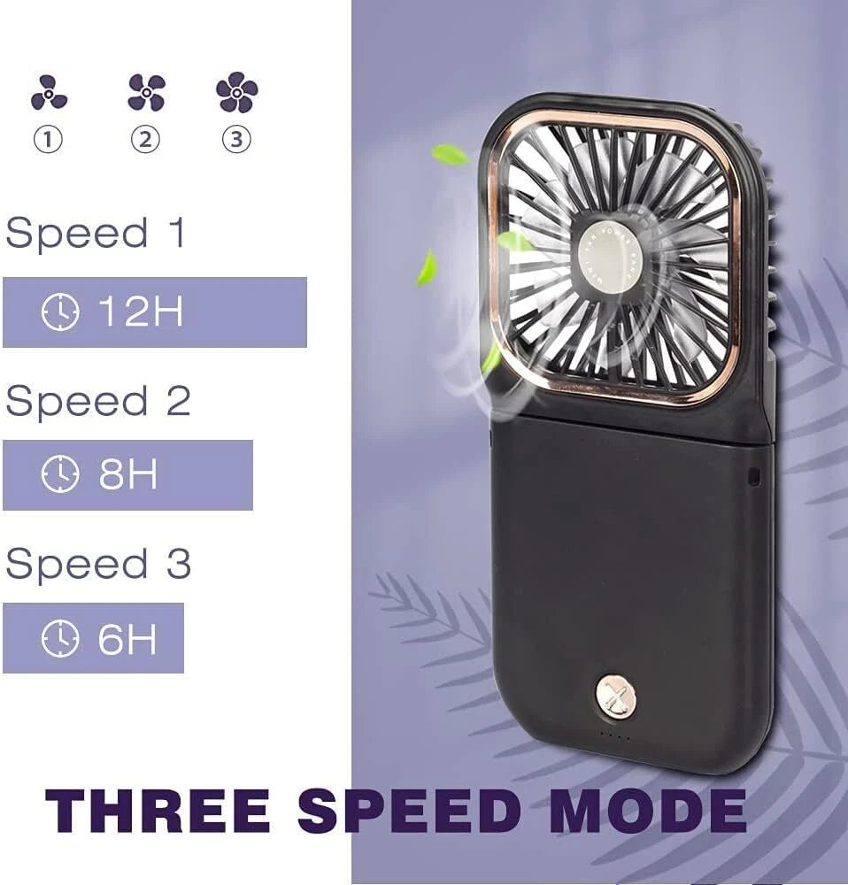 Mini Hand-held Fan， Portable Folding Desk Fan Cooler Cooling USB Rechargeable UK
