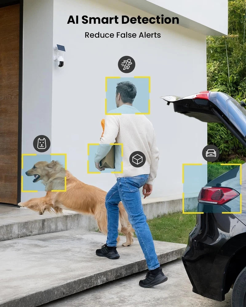 360° Wireless Security Camera PTZ WiFi IP Solar Powered Energy CCTV Outdoor Home