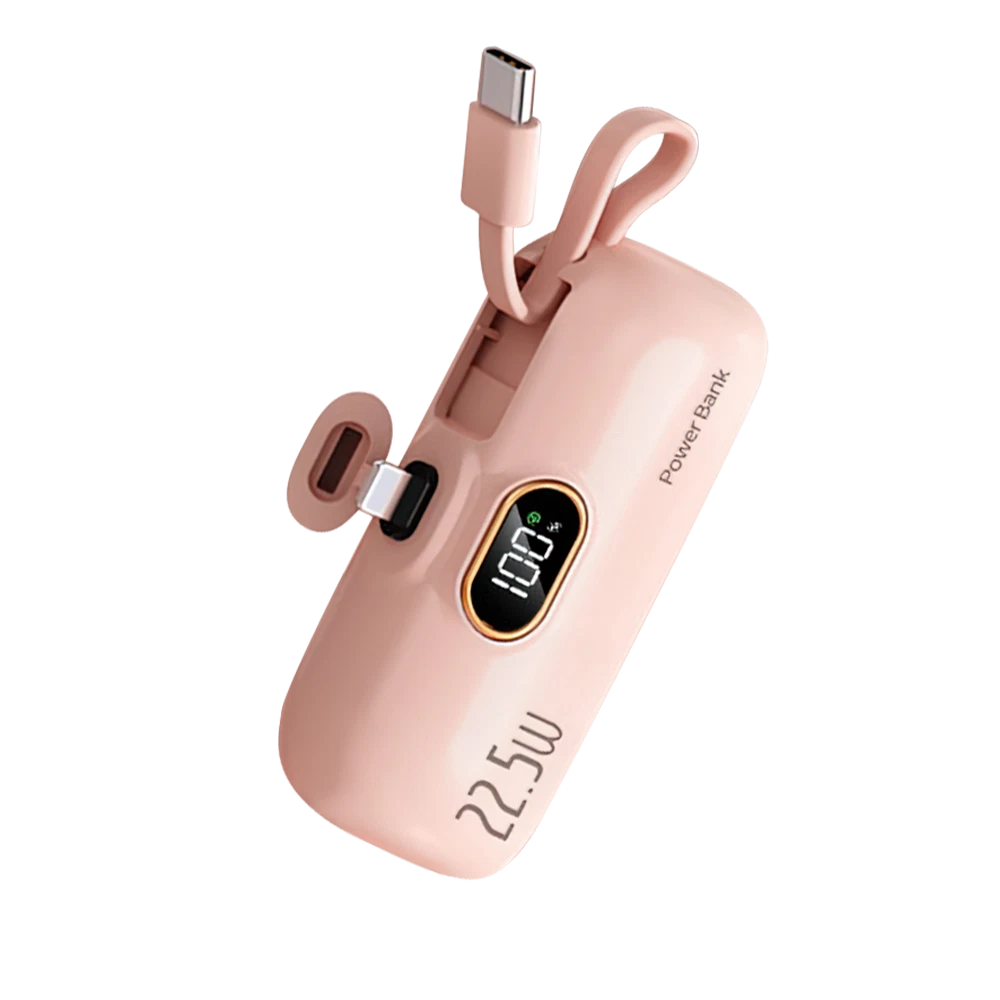 Mini Power Bank Portable 8000mAh Fast Charger USB-C & iPhone Dual Connector NEW