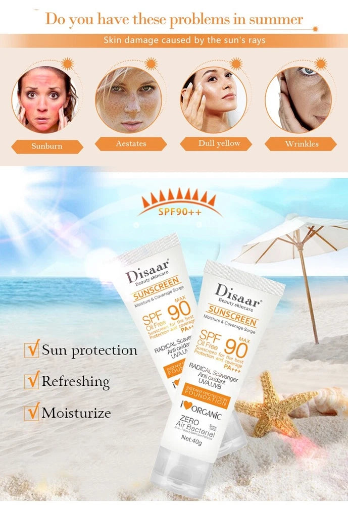 SPF 90 Facial Body Sunscreen Whitening Sun Cream Sunblock Skin Protective Cream