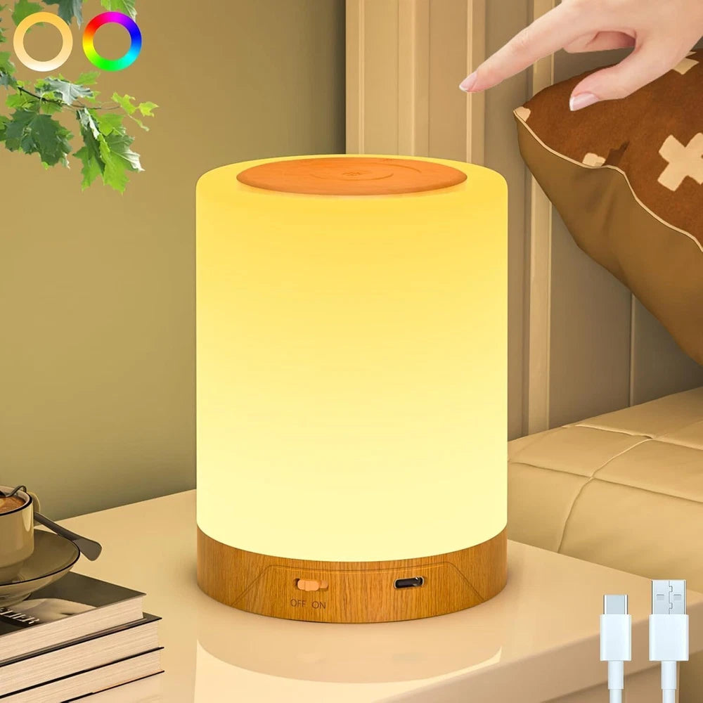 Night Light LED Touch Bedside Table Lamp Multi-Color Dimmable Zlpprfblufltosoahz