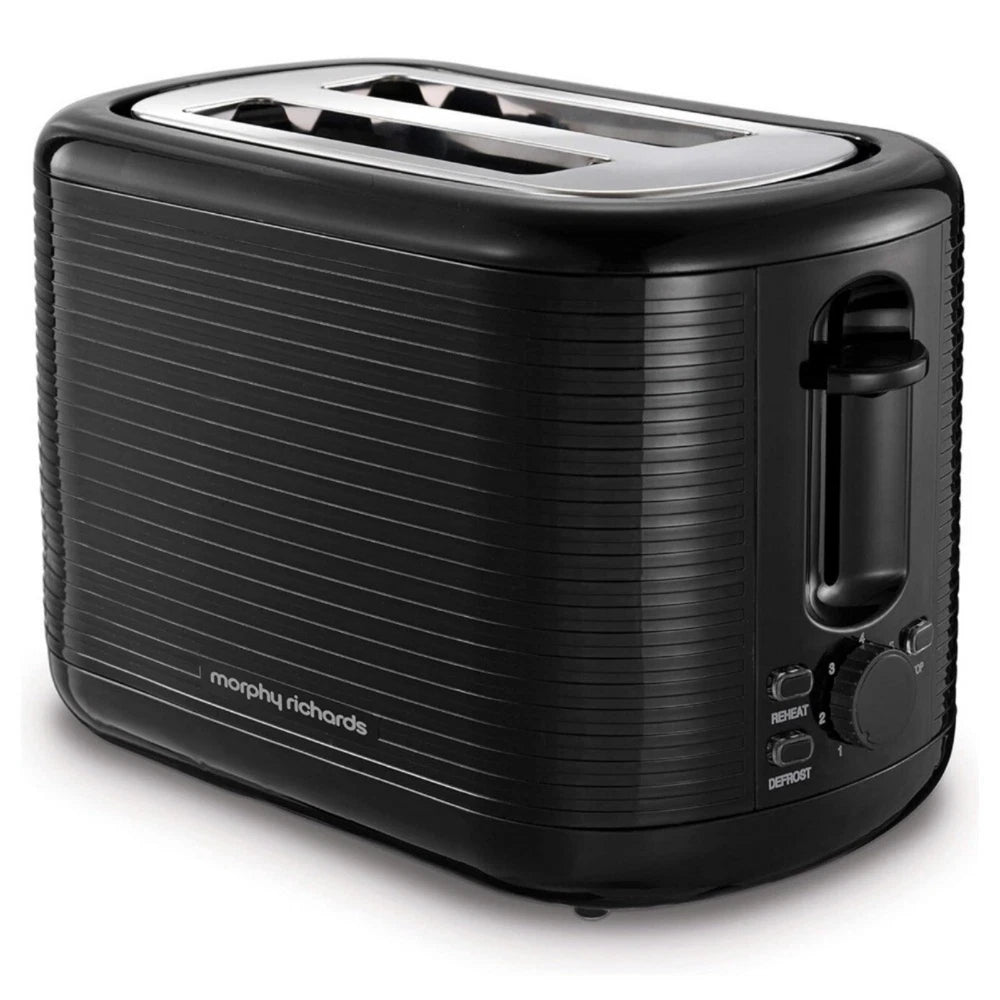 Black Toaster- 2 Slice-Variable Browning -Defrost -Reheat - Extra Wide Slot 850W