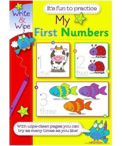 2 x EASY LEARNING CHILDRENS MY FIRST NUMBERS ABC WRITE AND WIPE PRACTICE BOOKS
