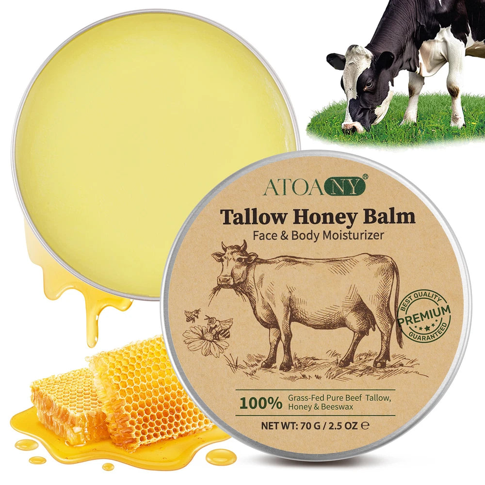 Whipped Tallow Honey Balm, Tallow Balm, Beef Tallow Face Cream, Grass Fed Beef T