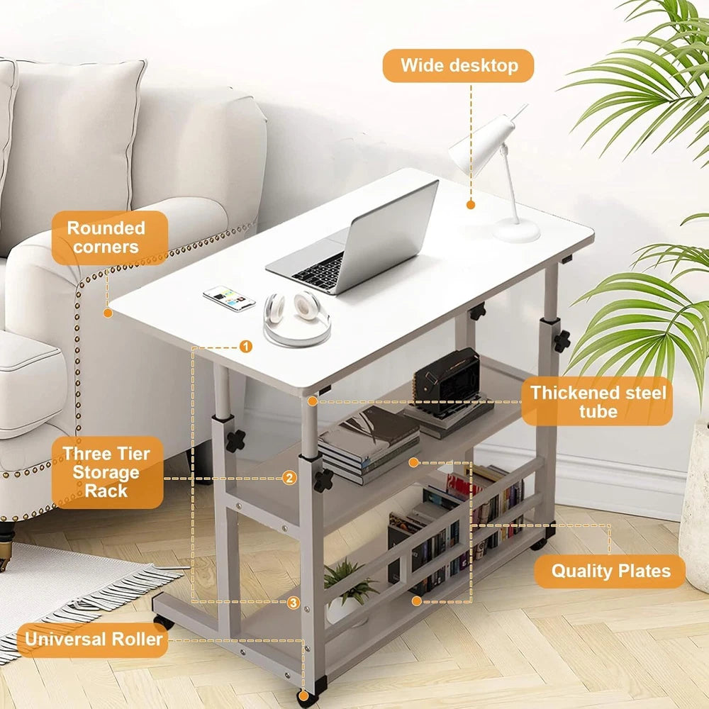 Adjustable Home Study Table Notebook Computer Folding Laptop PC Trolley Desk UK