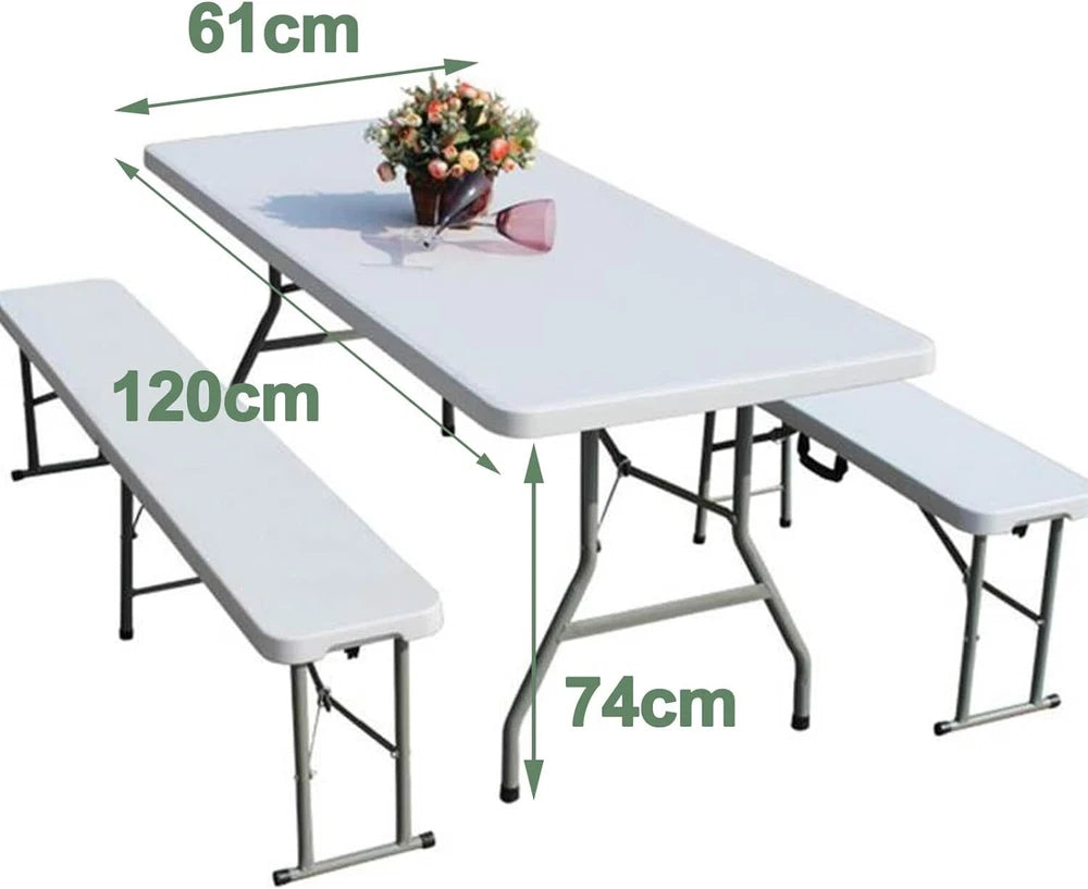 4ft/6ft Trestle Folding Table Indoor Outdoor Garden Plastic Picnic BBQ Catering
