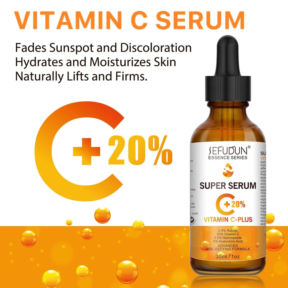 Vitamin C +20% Face Super Serum  Hyaluronic Acid 30ML  Brand New UK