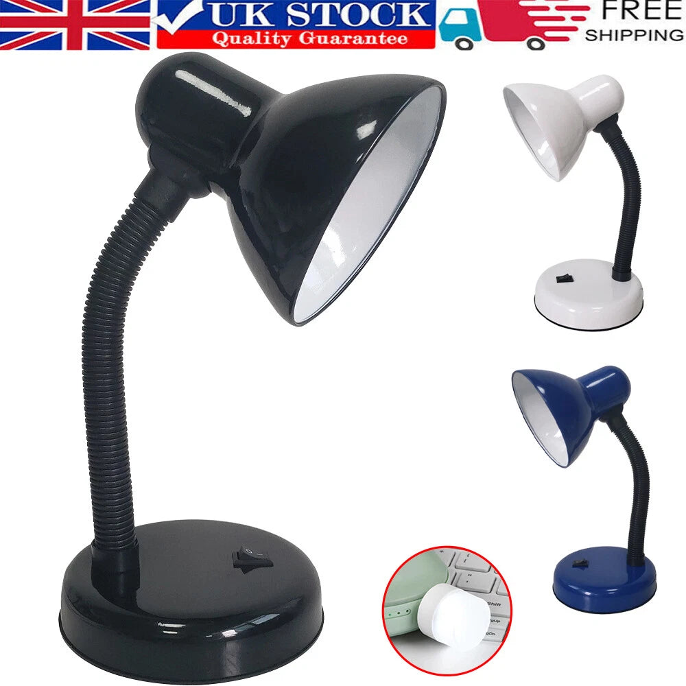 LED Desk Lamp Flexible Neck Table Reading Light With Bulb Home Office Study Work