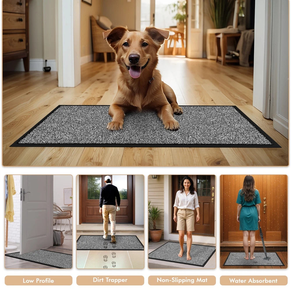 Barrier Mat Entrance Door Mat Heavy Duty Non Slip Dirt Trapper Rubber Back Rugs
