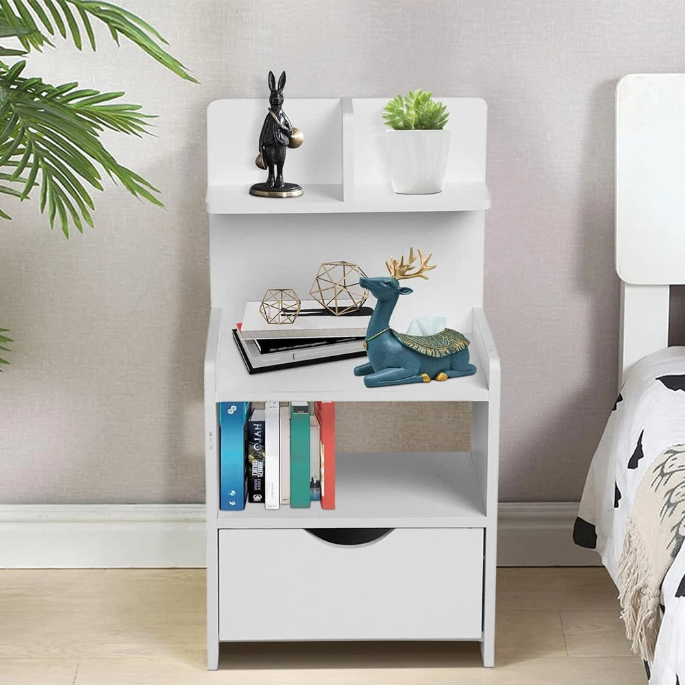 Bedside Table Drawer Cabinet End Side Table Bedroom Furniture Storage Nightstand