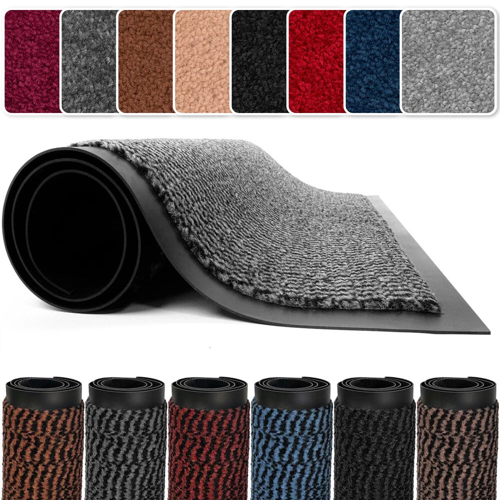Door Mat Heavy Duty Barrier Rubber Entrance Non-Slip Floor Rugs Kitchen Runner
