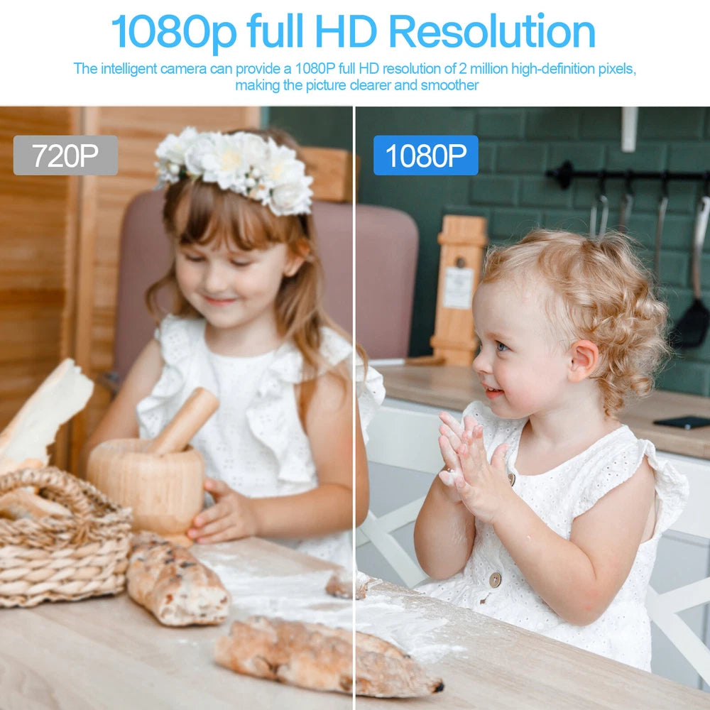 Wifi Security Camera Smart Indoor Pet Dog Cat Cam 2-Way Audio 1080P Night Vision