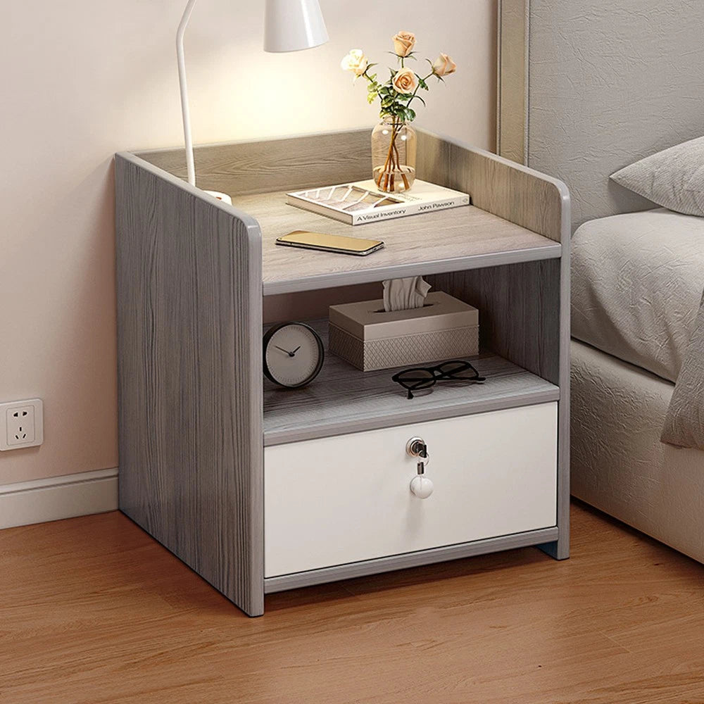 Bedside Table Drawer Cabinet End Side Table Bedroom Furniture Storage Nightstand