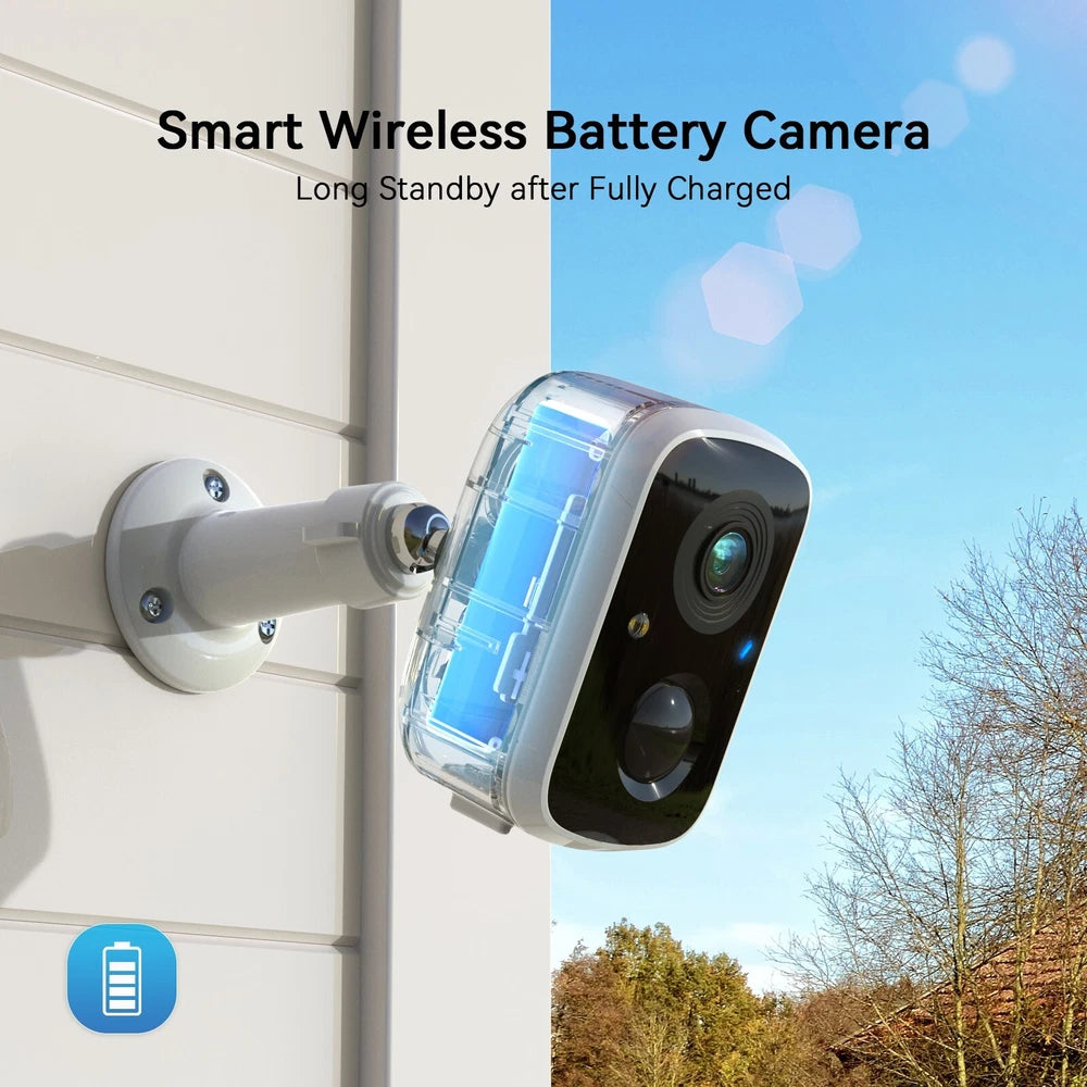 TMEZON Outdoor Security Camera Colour Night Vision Home WiFi Battery CCTV System