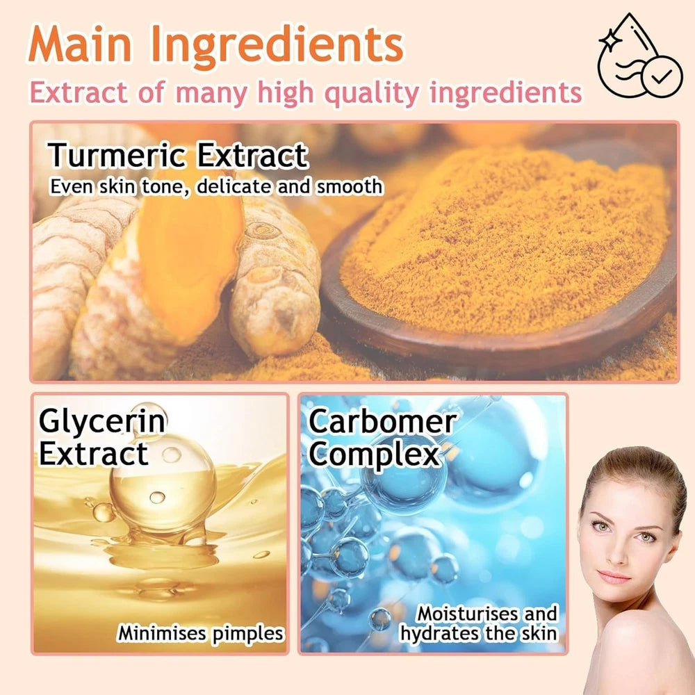 Turmeric Face Cream, Brightening Face Cream for Radiant&Glowing Skin,Dark Spot C